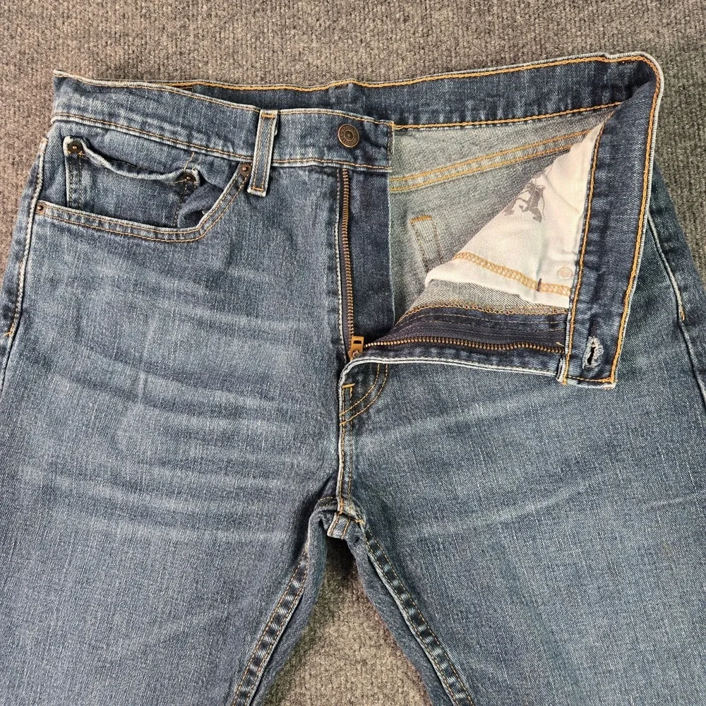 Levis 505 Regular Fit Straight Leg Mens Jeans 34x30 (34x28) Medium Wash Blue